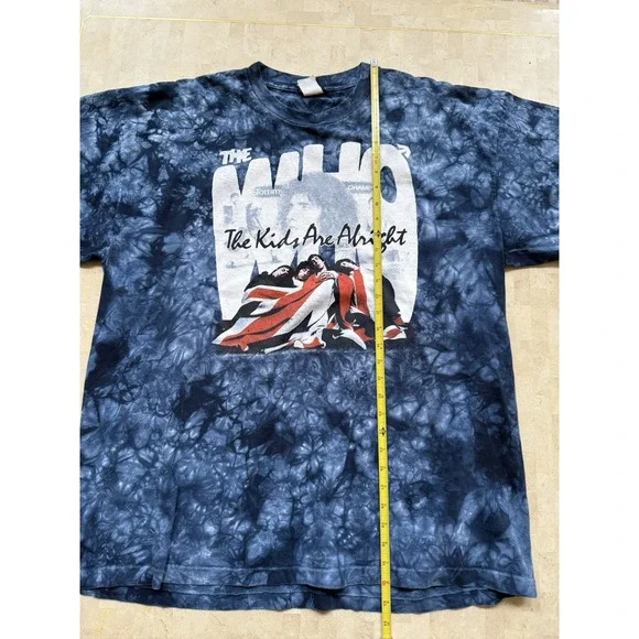 Vintage The Who Mens T-Shirt Size XXL Liquid Blue Tie Dye The Kids Are Alright